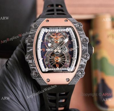 Super Clone V2 Richard Mille RM21-02 Tourbillon Aerodyne Carbon TPT Men Watches in 40mm